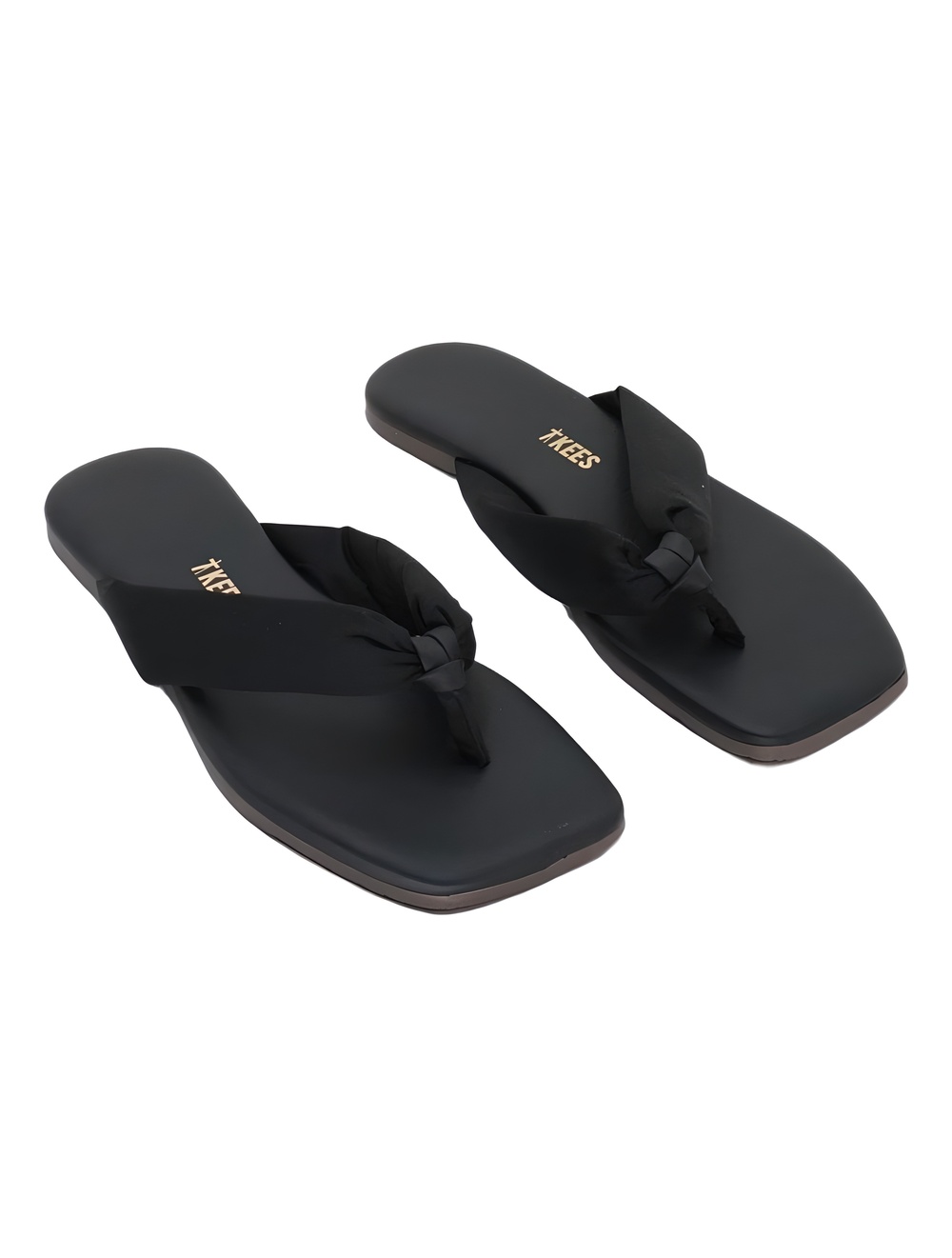 TKEES Black Knotted Puffy Strap Thong Sandals Size 7M